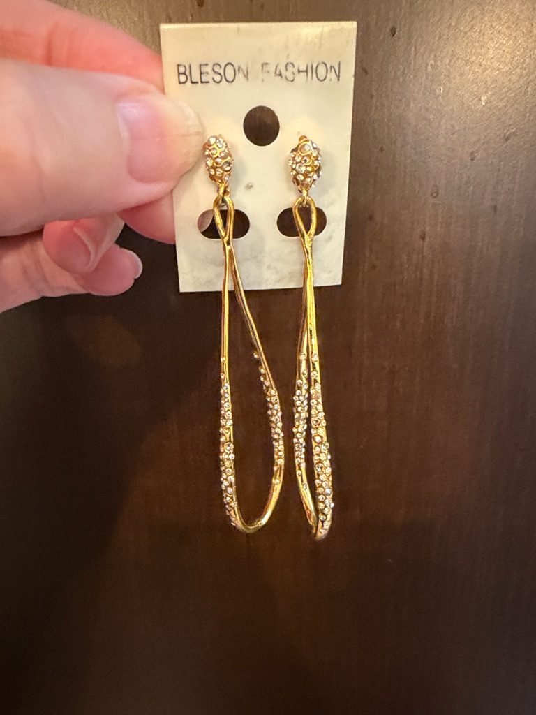 Rare Stunning Vintage “Alexis Bittar” Gold And Crystal Earrings
